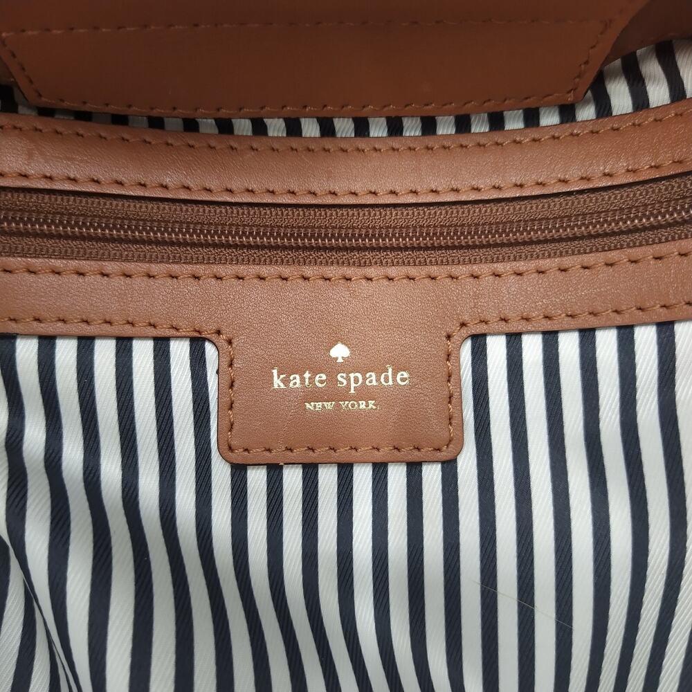 Kate Spade New York Brown Leather Double Handle Shoulder Bag - Picture 15 of 16